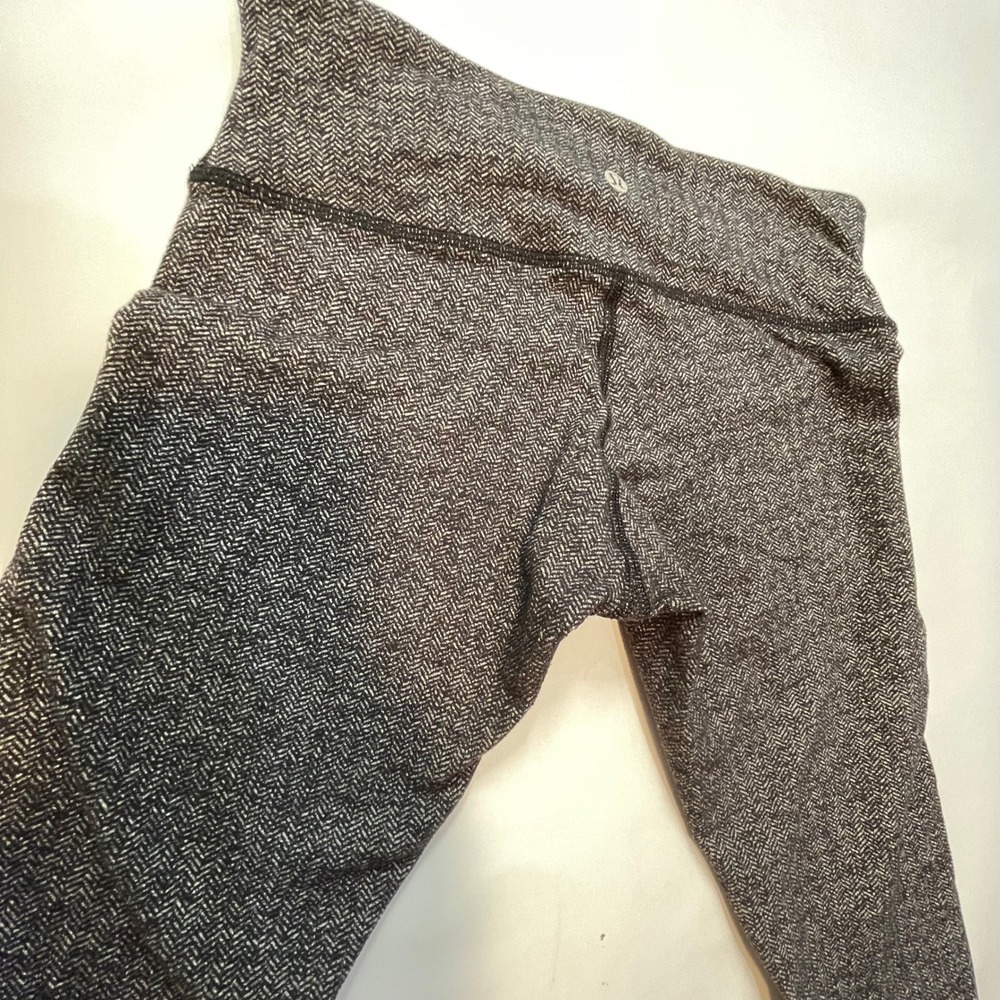 Lululemon Wunder Under Leggings Herringbone Dark Grey High Rise Active SZ 4 $98 - Picture 6 of 12